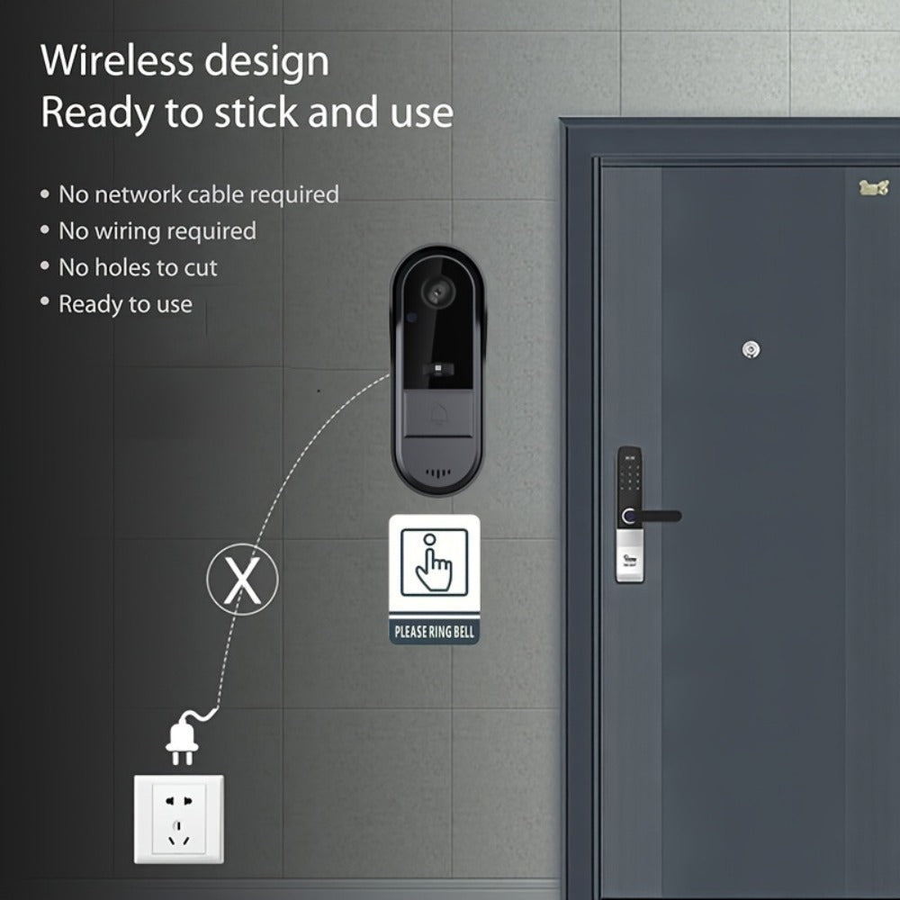 Video Doorbell Camera with Tuya App Marking, Night View, Two-Way Audio, Voice Changer and Single or Two-Pack Options