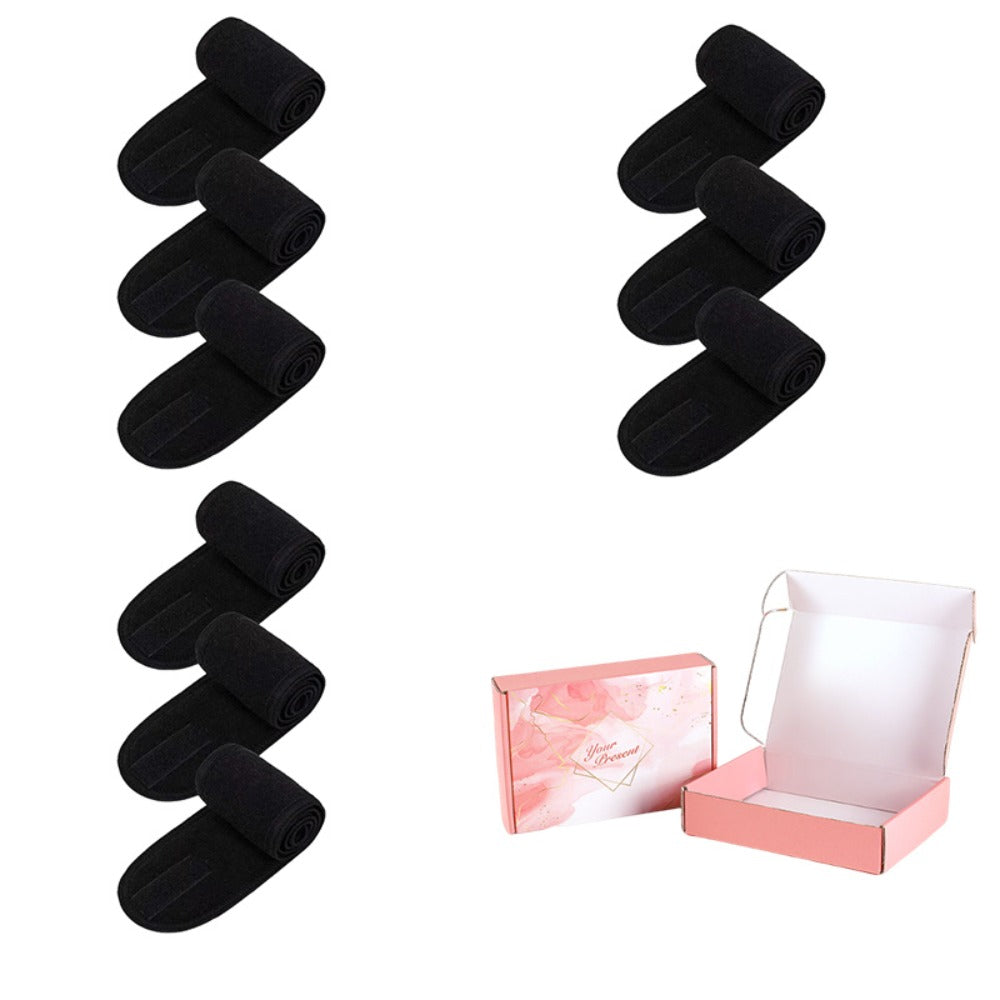 Nine-Piece Facial Headband Set in Seven Protected Boxed Color Options for Face-Washing Routines