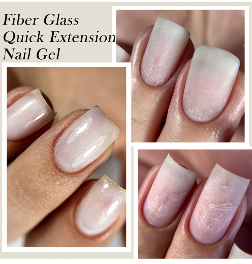 Clear Fiberglass Builder Gel 3-Pack, 7ml Bottles for Broken Nail Repair and Extensions with UV or LED Lamp Curing