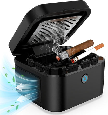 Smokeless Ashtray with HEPA Filter – USB Rechargeable Indoor Ashtray for Home Office Car, 4 Filters Included, Gifts for Him Her