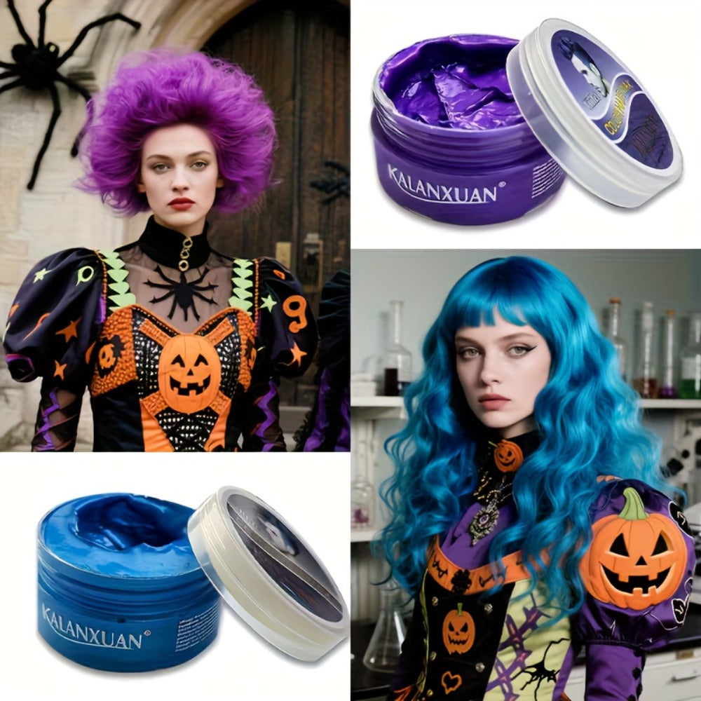 Temporary Hair Color Styling Wax in Nine Shades for Parties, Festivals, Halloween and Cosplay