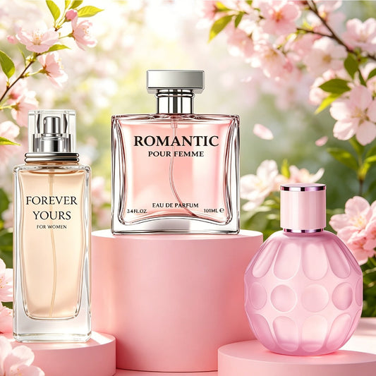 Women's Perfume Set 3-Pack Signature Fragrance Collection 10.1oz - Quince Lychee Musk, Pear Vanilla Sandalwood & Amber Berry Woods, Long Lasting Floral Scents for Everyday Elegance & Gifting