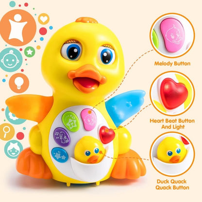 Dancing Walking Musical Duck Baby Toy with Music & Lights – Interactive Light Up Learning Toy for Infants & Toddlers 6 Months+, Sensory Crawling & Walking Toy, Perfect Christmas & Baby Shower Gift
