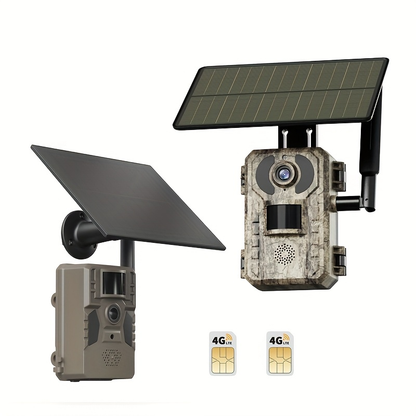 4G LTE Solar Trail Camera – 2K 1440p, No-Glow Night Vision 75ft, 0.2s Trigger, Built-in SIM, Remote Viewing, Wildlife Hunting Camera