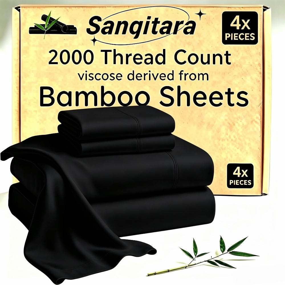 Bamboo-Blend-Style Fitted Sheet in Seven Colors and Twin, Full, Queen or King Checkout Sizes