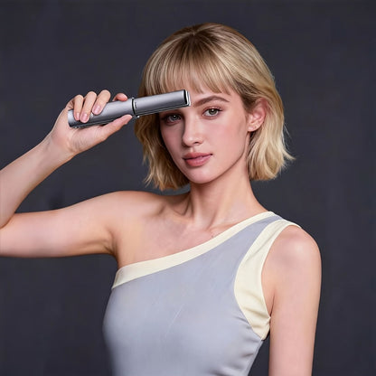 Cordless Straightener and Curler Hair Styling Tool with Three Heat Settings in Gray or Purple