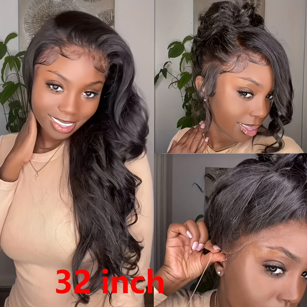 Body Wave Lace Front Wig Synthetic Glueless Heavy Density 26-34 Inch | Dark Brown Red Orange-Red Black Long Wavy Women Daily Wear Party Cosplay