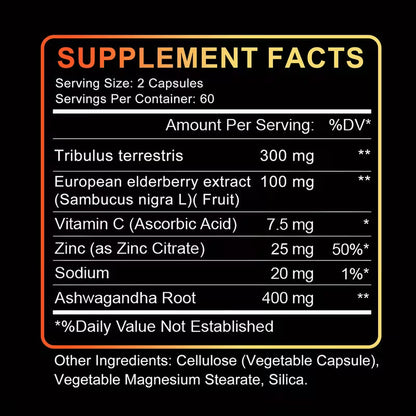 Bunkell Capsule Supplement, 120-Count Bottle with Two-Capsule Serving and 60-Serving Label