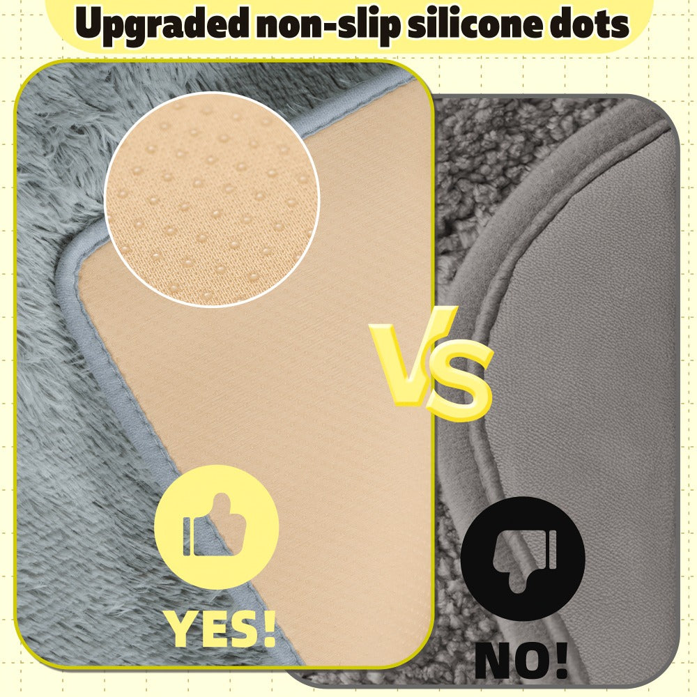 Plush Shag Area Rug in Solid or Tie-Dye Colors with Four Rectangular Size Options for Living Spaces