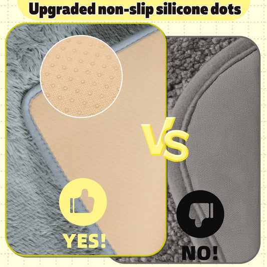 Plush Shaggy Area Rug 1.6 Inch Thick Non-Slip Machine Washable Polyester Carpet - Tie-Dye & Solid Color Fluffy Rectangle Rug for Living Room, Bedroom & Study | Silicone Grip Backing | 4 Sizes Available