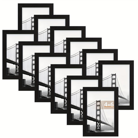 Picture Frames Set of 12/24 Black Multi Photo Frames Collage for Wall and Tabletop Display, 4x6 5x7 8x10 Inch Photo Board for Home School Office Halloween Christmas Decor