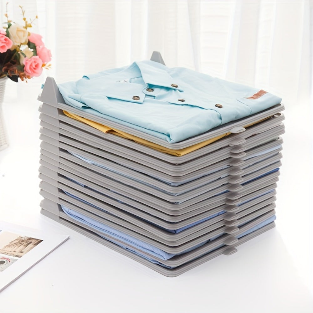 Foldable Stackable Clothes Folding Board Organizer for Shirts Pants Dresses – Heavy-Duty Plastic, Space-Saving, Easy-Clean (15 or 30 pcs)