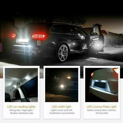 LED Car Interior Light Bulbs 40PCS W5W 168 6000K Cold White – Width Indicator Reading Roof Dome Lamp Replacement Set