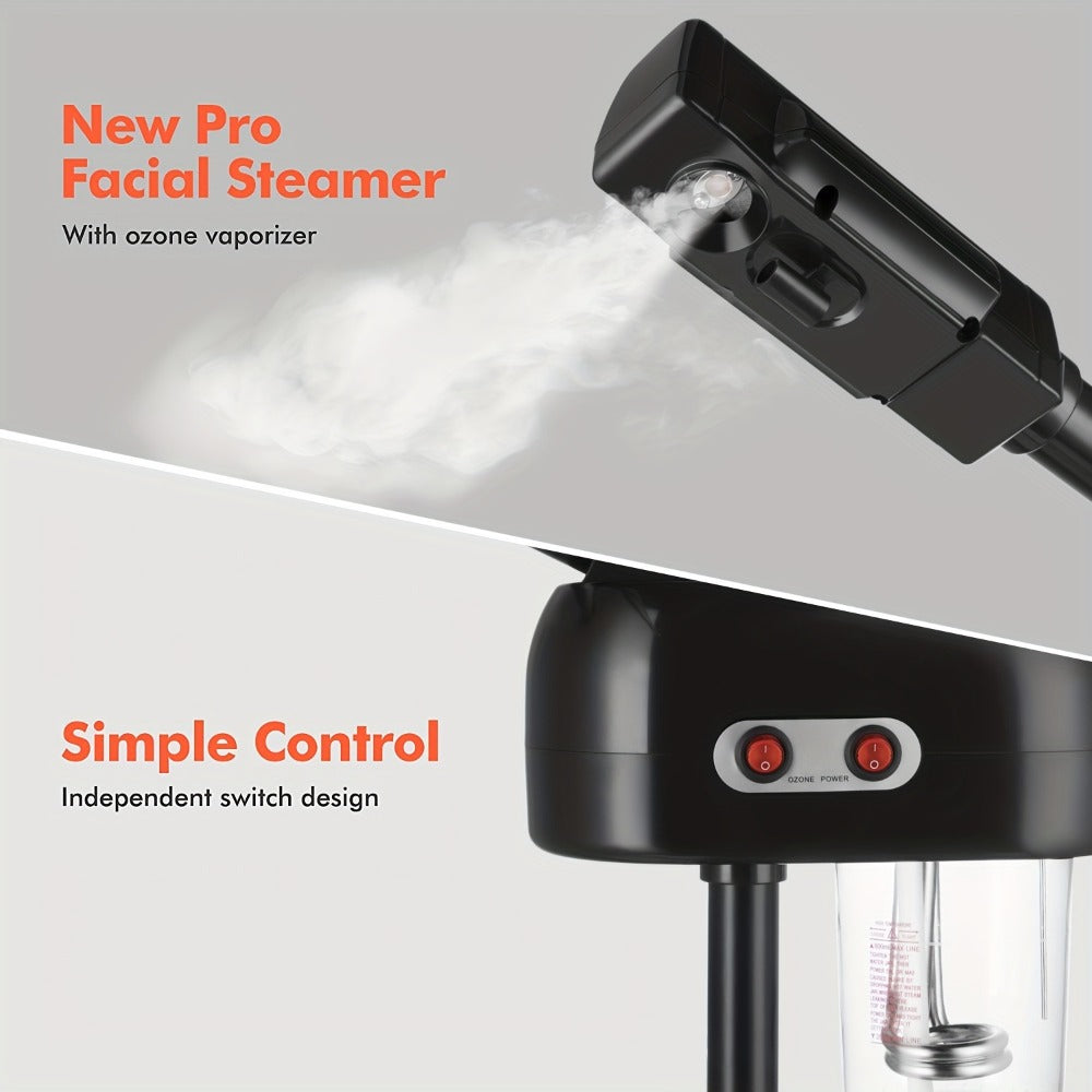 Hot Ozone Standing Facial Steamer on Wheels – Professional Esthetician Steamer for Salon Spa, Mist Face Steamer Skin Care Machine