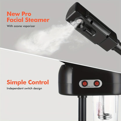 Hot Ozone Standing Facial Steamer on Wheels – Professional Esthetician Steamer for Salon Spa, Mist Face Steamer Skin Care Machine