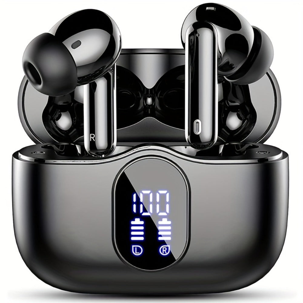 Wireless Earbuds Bluetooth 5.3 with ENC Mic, 36-Hour Playback, LED Case and IPX4 Protection