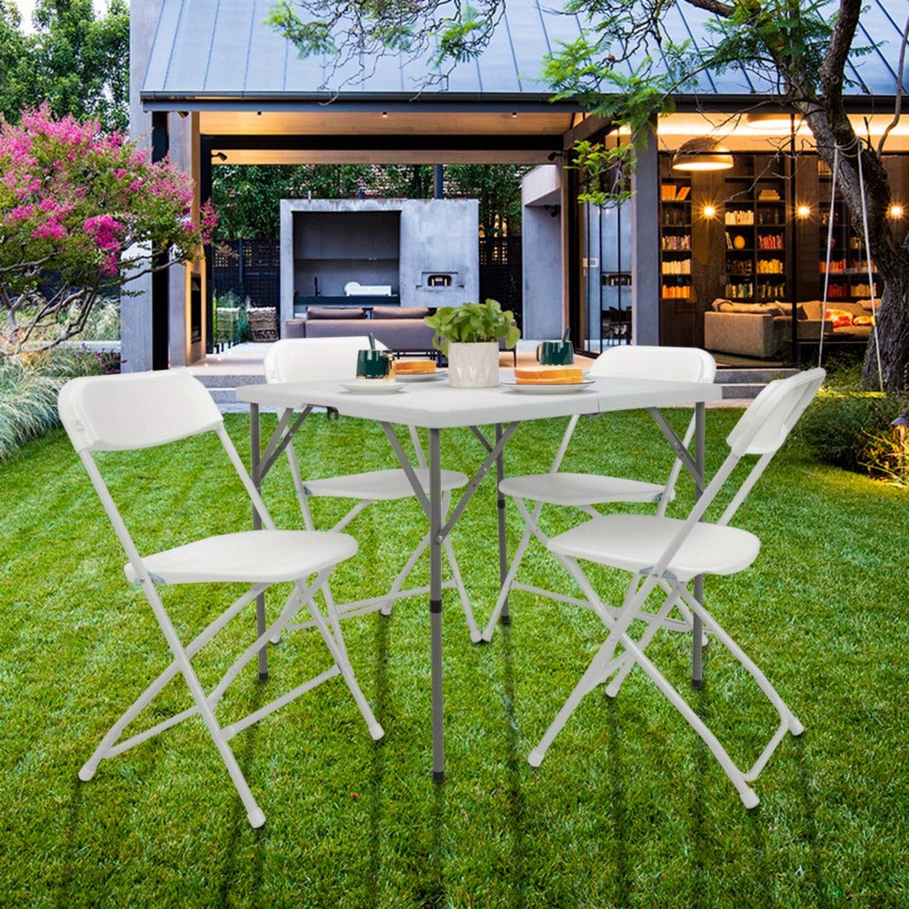 34-Inch Metal Folding Table with Waterproof Protection and Tool-Free Assembly for Kitchen detail image - detail view 10