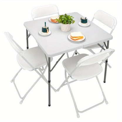 34-Inch Metal Folding Table with Waterproof Protection and Tool-Free Assembly for Kitchen detail image - detail view 11