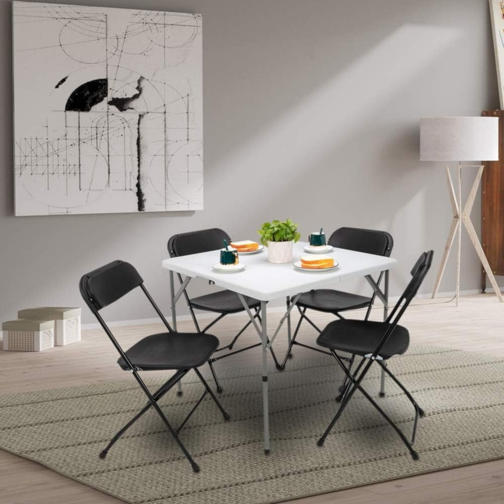 34-Inch Metal Folding Table with Waterproof Protection and Tool-Free Assembly for Kitchen detail image - detail view 12