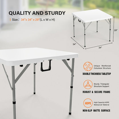 34-Inch Metal Folding Table with Waterproof Protection and Tool-Free Assembly for Kitchen detail image - detail view 4