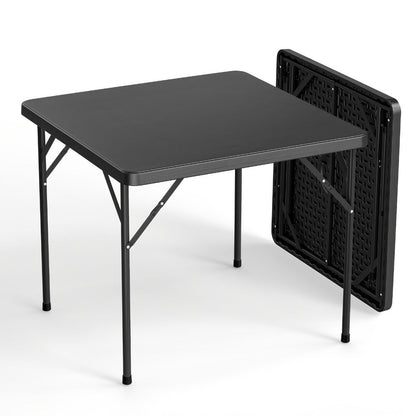 34-Inch Metal Folding Table with Waterproof Protection and Tool-Free Assembly for Kitchen detail image - detail view 5