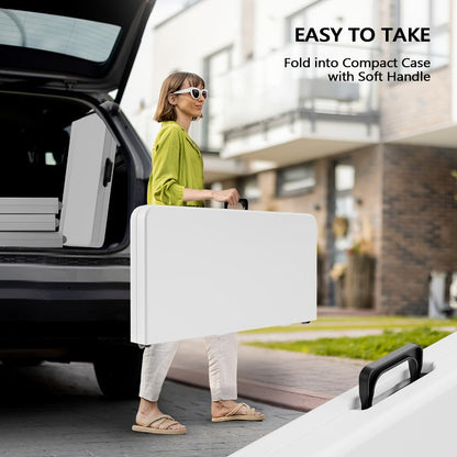 34-Inch Metal Folding Table with Waterproof Protection and Tool-Free Assembly for Kitchen detail image - detail view 9