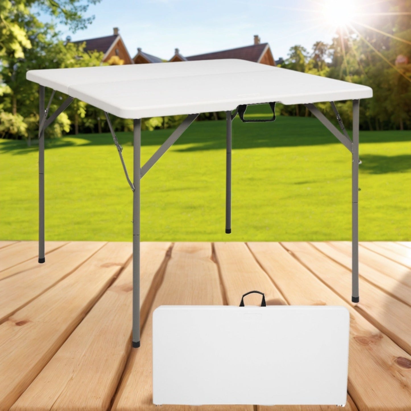 Folding Table shown in the White option