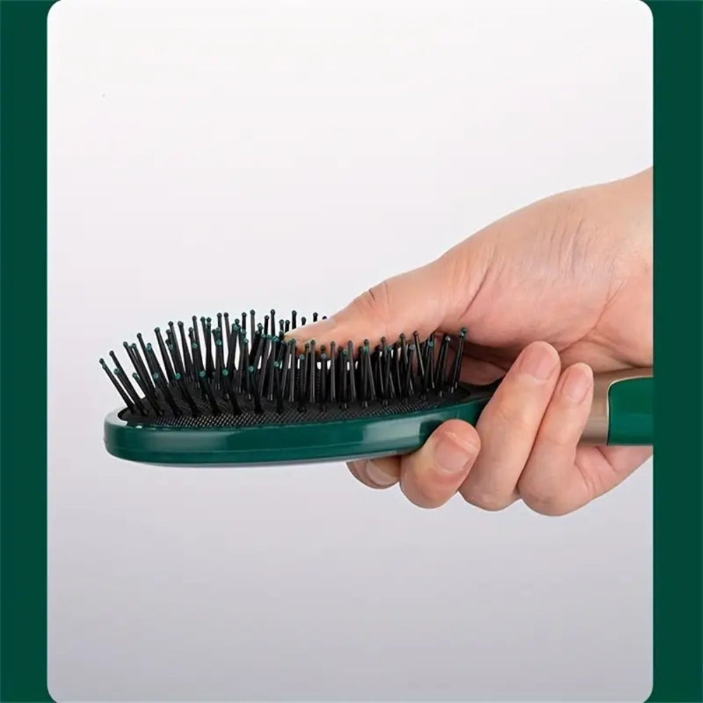 Hair Accessories Five-Piece Green Brush and Comb Set with Cushion Brush, Pick and Styling Tools