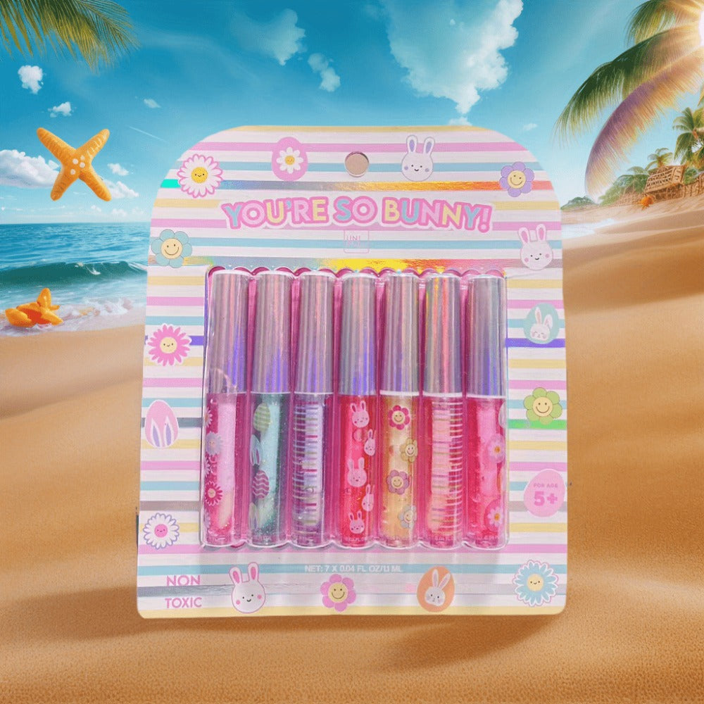 Lip Balm 7-Flavor Mini Gift Box with 0.04oz Twist-Up Tubes and Colorful Display Box Packaging