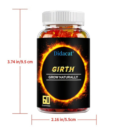 GIRTH Men's Performance Gummies with Ashwagandha — Premium Formula for Male Energy Stamina Strength & Stress Relief Natural Vitality Support Supplement for Men | 60 Gummies