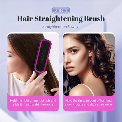 Hair Straightener Brush for Home and Travel and Salon Hair Styling with Fast Heat-Up & Anti-Scald Protection