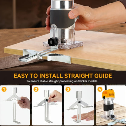 Wood Router 800W 35000 RPM Compact Electric Router Tool | 15-Piece 1/4" Bit Set for DIY Woodworking, Edge Trimming, Slotting, Carving & Contour Processing – Variable Speed Rotary Tool