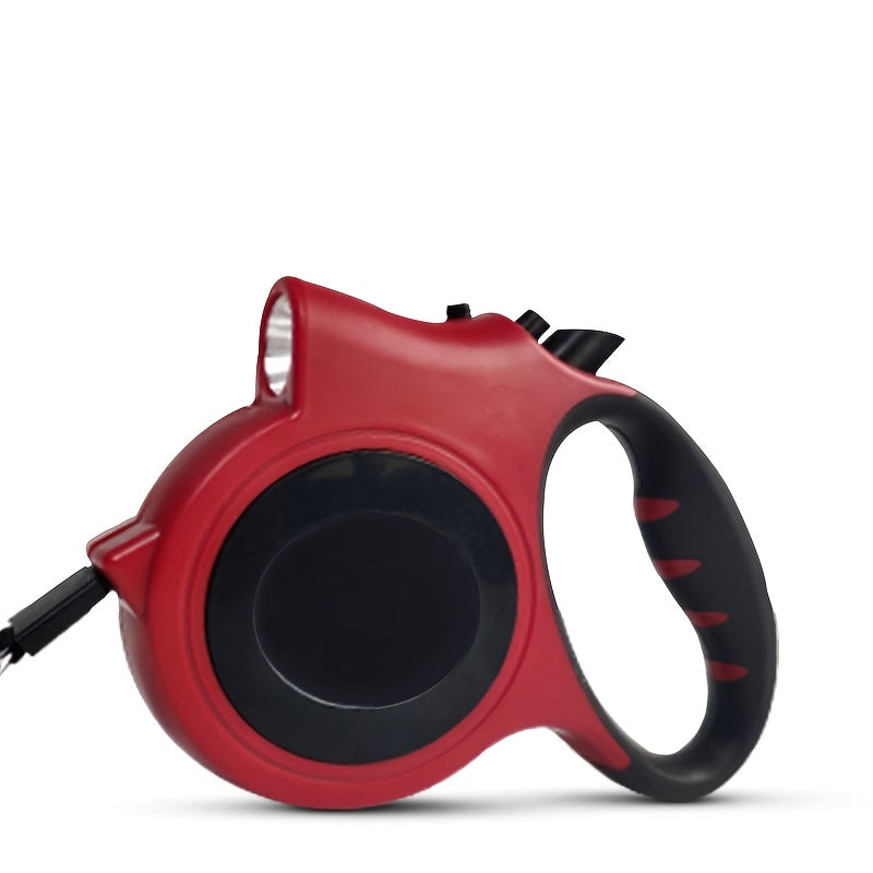 Retractable Dog Leash with 16-Foot Tape and Five Red, Black or Pink Light and No-Light Configurations