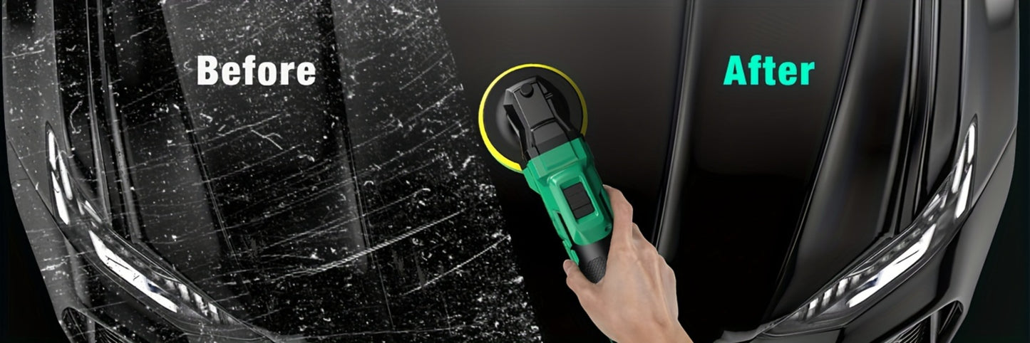 Cordless Buffer Polisher Kit 20V – 6-Speed 3634RPM Car Polisher with 24 Accessories & 2x2000mAh Batteries