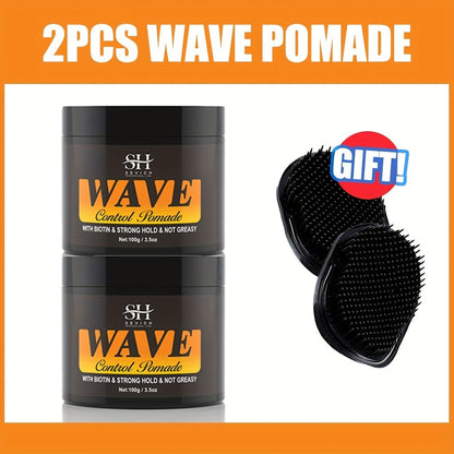 360 Wave Pomade with Jojoba Oil for Dreads, Locks, Twists and Curly Hair in Three Styling Options