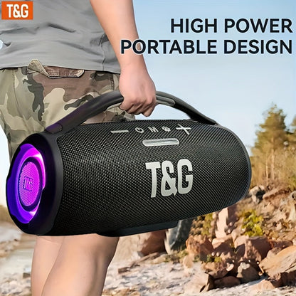 Portable Bluetooth Speaker TG418 with 3000mAh Battery, EQ, LED Lights, Type-C, TF, USB and AUX