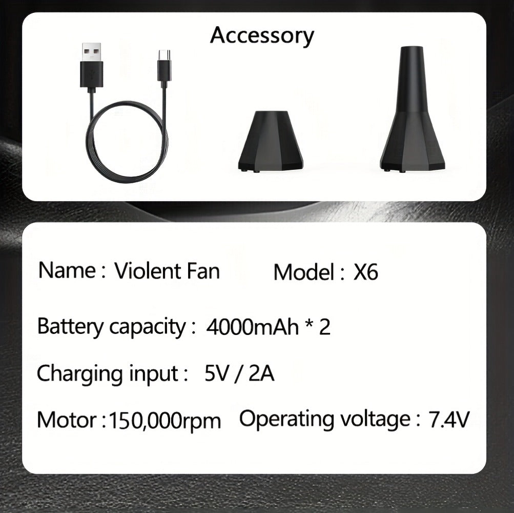 Orange-and-Black Turbine Air Duster with Four Power and Accessory Set Checkout Options Pictured