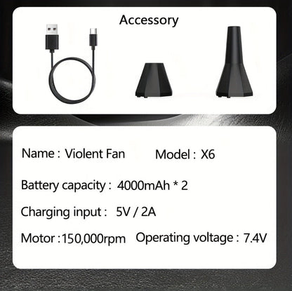Orange-and-Black Turbine Air Duster with Four Power and Accessory Set Checkout Options Pictured