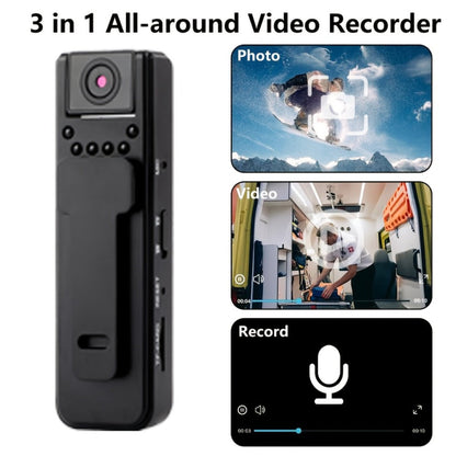 HD Night Vision Body Camera Portable Clip-On Wearable Sports Action Cam with Wide Angle Lens for Outdoor Security Hiking Cycling Law Enforcement