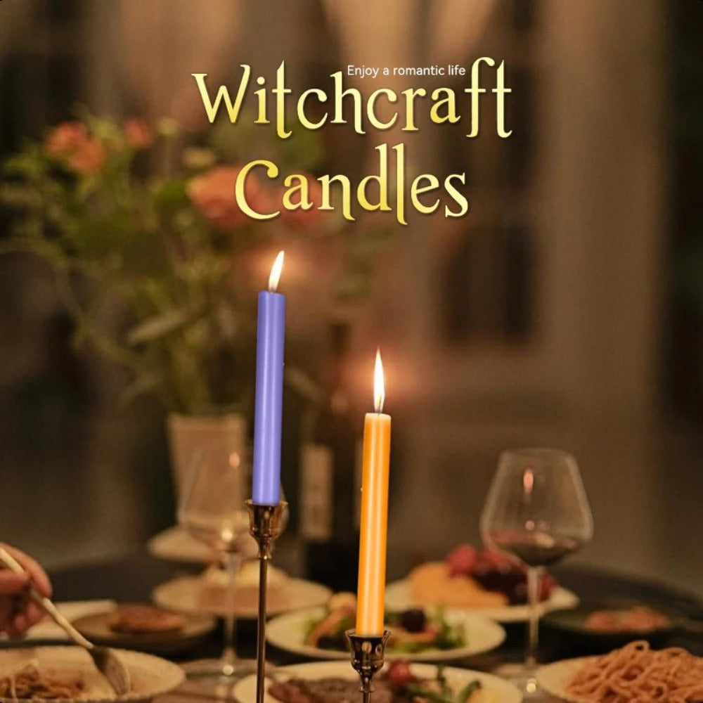 Unscented Chime Candle Set with 6.3-Inch Slim Paraffin Tapers in Assorted Colors and 24- or 48-Piece Packs