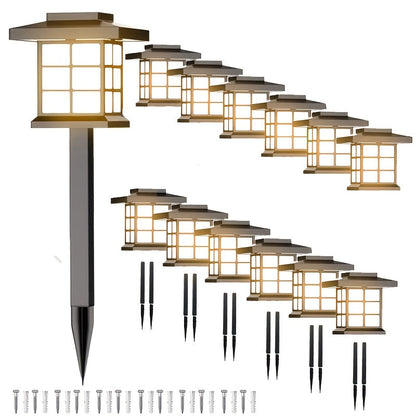 Solar Garden Lights Pathway Stakes in 6/12/24-Piece Sets with Warm, Cool or Multicolor Options