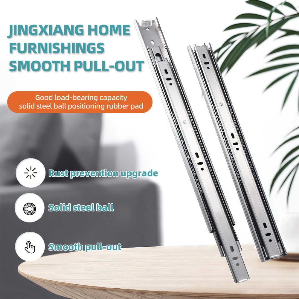 Ball Bearing Drawer Slides Full Extension 2 Pack – Heavy Duty Stainless Steel Cabinet Slides Quiet Smooth Glide Side Mount 10 14 16 Inch for Kitchen Dresser Office Furniture DIY Cabinet