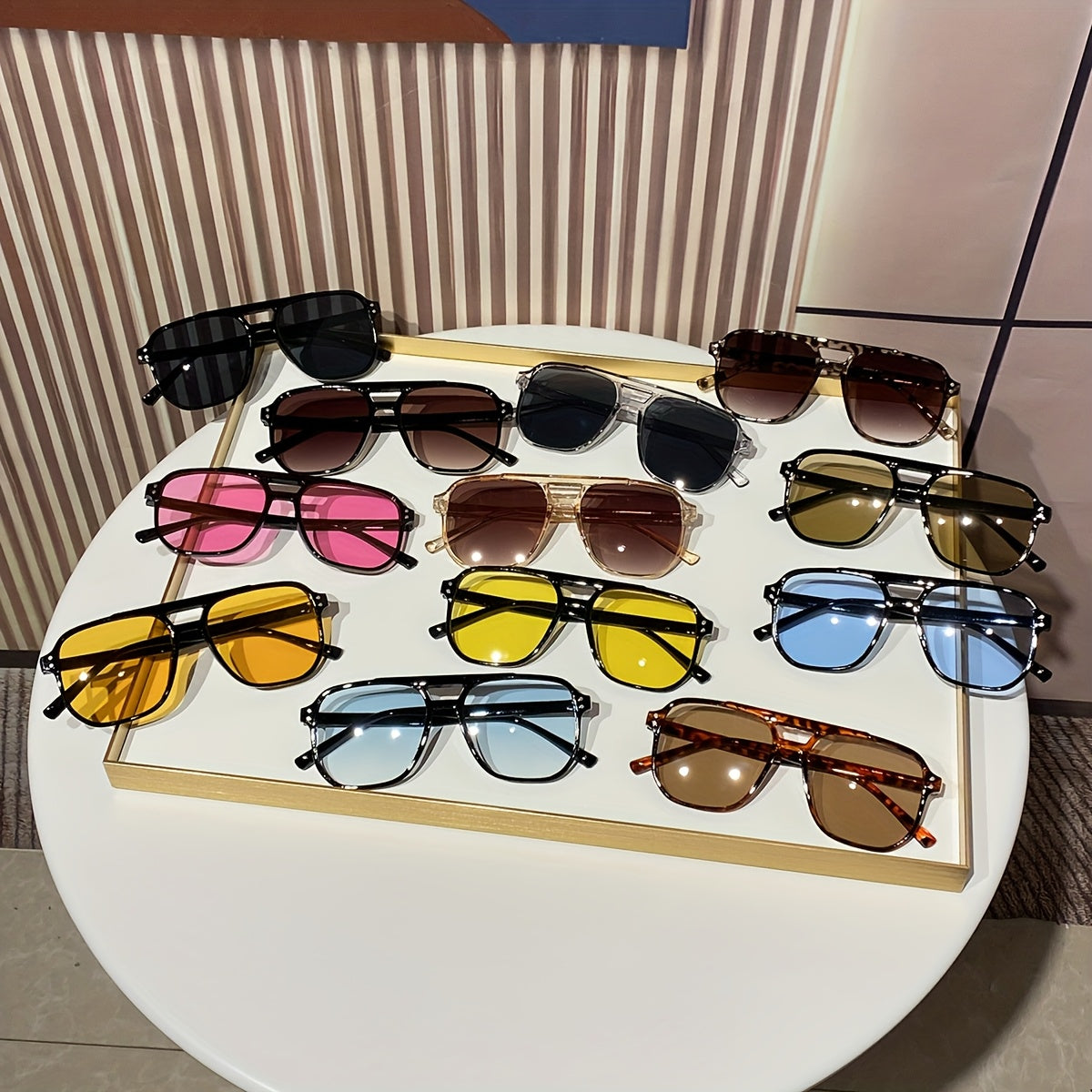 Twelve-Piece Multicolor Novelty Glasses Set with Oversized Double Frames for Parties, Costumes and Photo Booths
