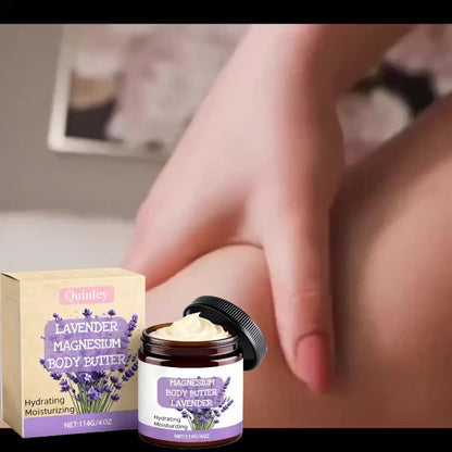 Lavender Magnesium Cream Body Lotion 4oz with Magnesium Chloride Lavender Oil Deep Moisturizing Muscle Relaxing Soothing Skin Nourishing for Women Men