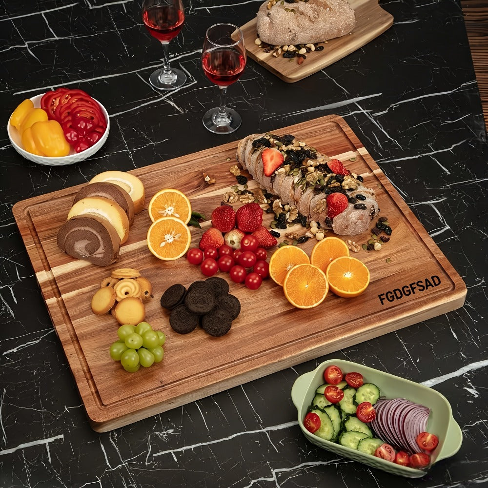 Cutting Board Bamboo-Look Juice-Groove Board with Five Size and Build Options for Prep or Serving