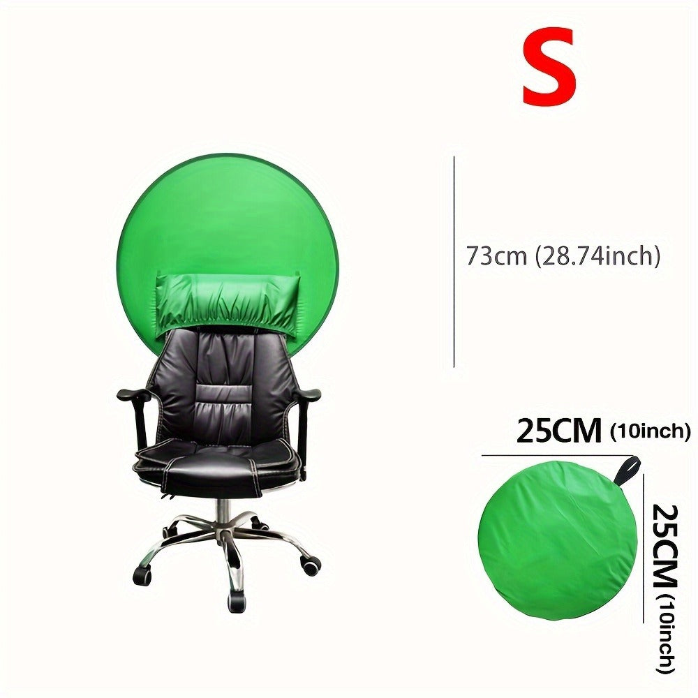 Chair-Mount Green Screen Backdrop in Medium or Large, Foldable Chroma Key Background for Video Calls