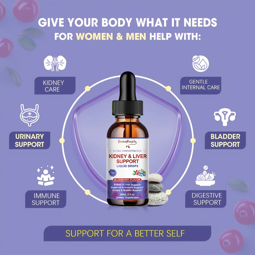 Milk Thistle Liver & Kidney Support Liquid Supplement 27-in-1 Vegan Herbal Formula — Alcohol-Free Fast-Absorbing Detox | Liver Enzyme Balance Kidney Filtration Urinary Wellness | 60ml or 120ml