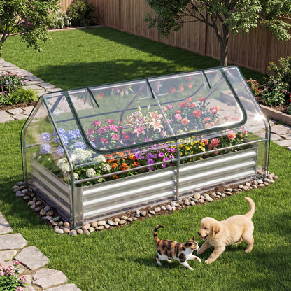 Raised Garden Bed with Greenhouse Cover 3-in-1 for Garden, Patio and Yard Use, with the Listed Configuration
