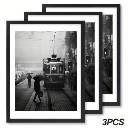 Picture Frames 12x16 Set of 3 – Classic Wood Poster Frames, Horizontal & Vertical Wall Hanging, Multi-Color Options for Bedroom Office Living Room Gallery Wall Decor