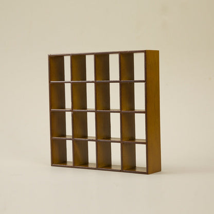 1:12 Scale 16-Compartment Dollhouse Display Cabinet in Four Finishes for Adult Miniature Dioramas
